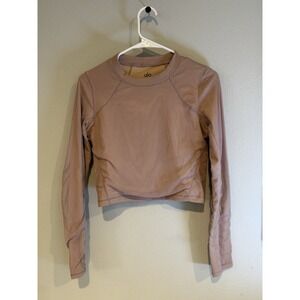 Alo Yoga Women's Vision Long Sleeve Pink Plum Mesh Moves